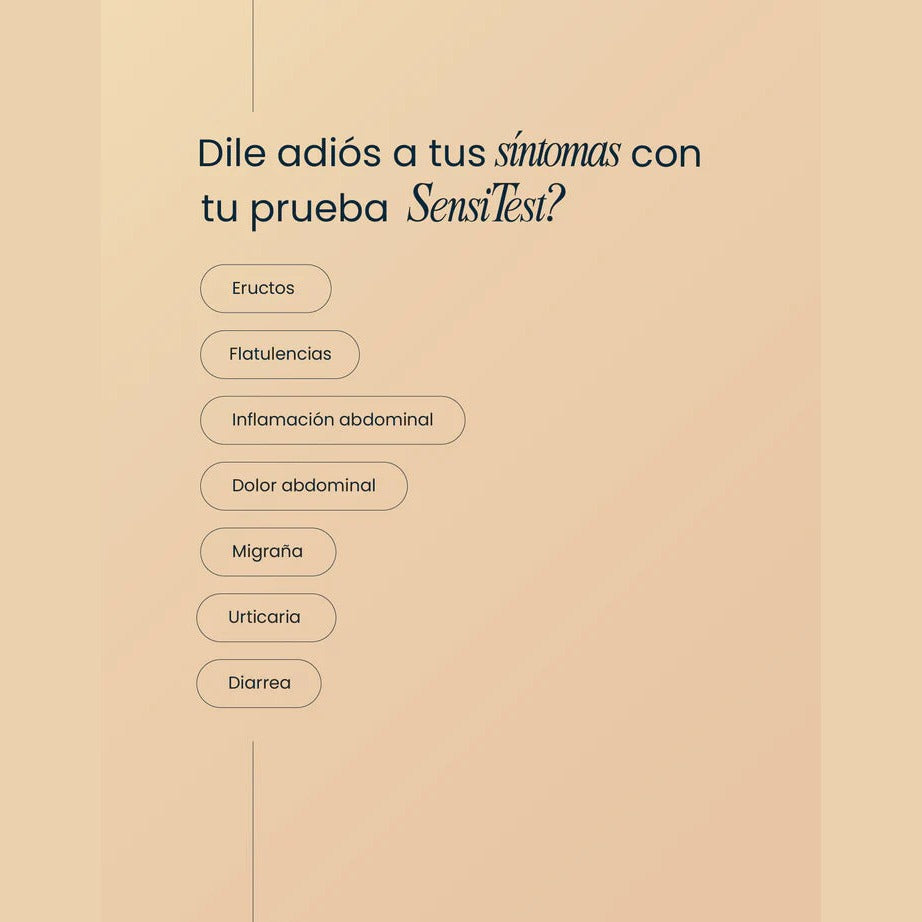 Síntomas que aborda el SensiTest: hinchazón, flatulencias, dolor abdominal y migraña