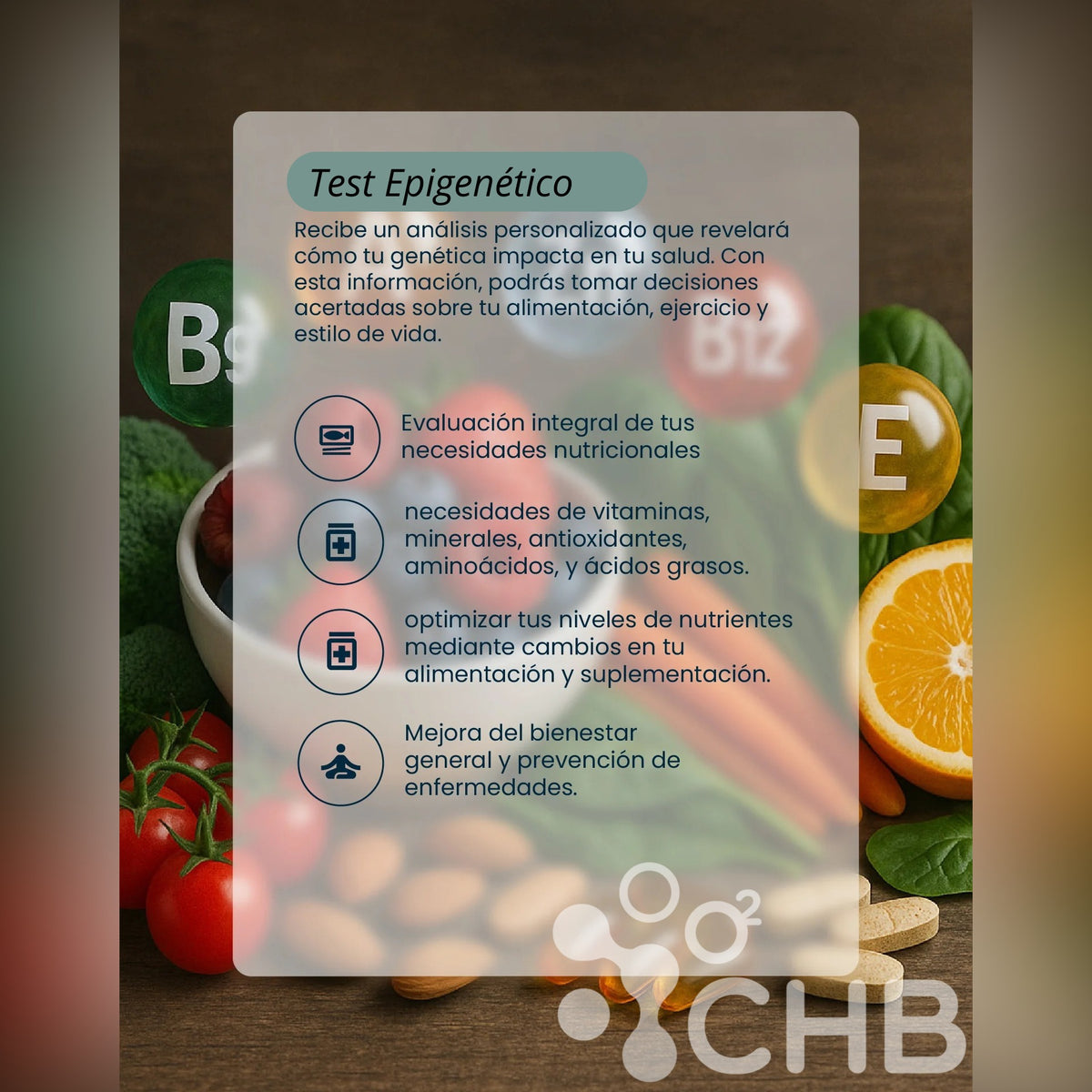 Evaluación integral de necesidades nutricionales del test epigenético