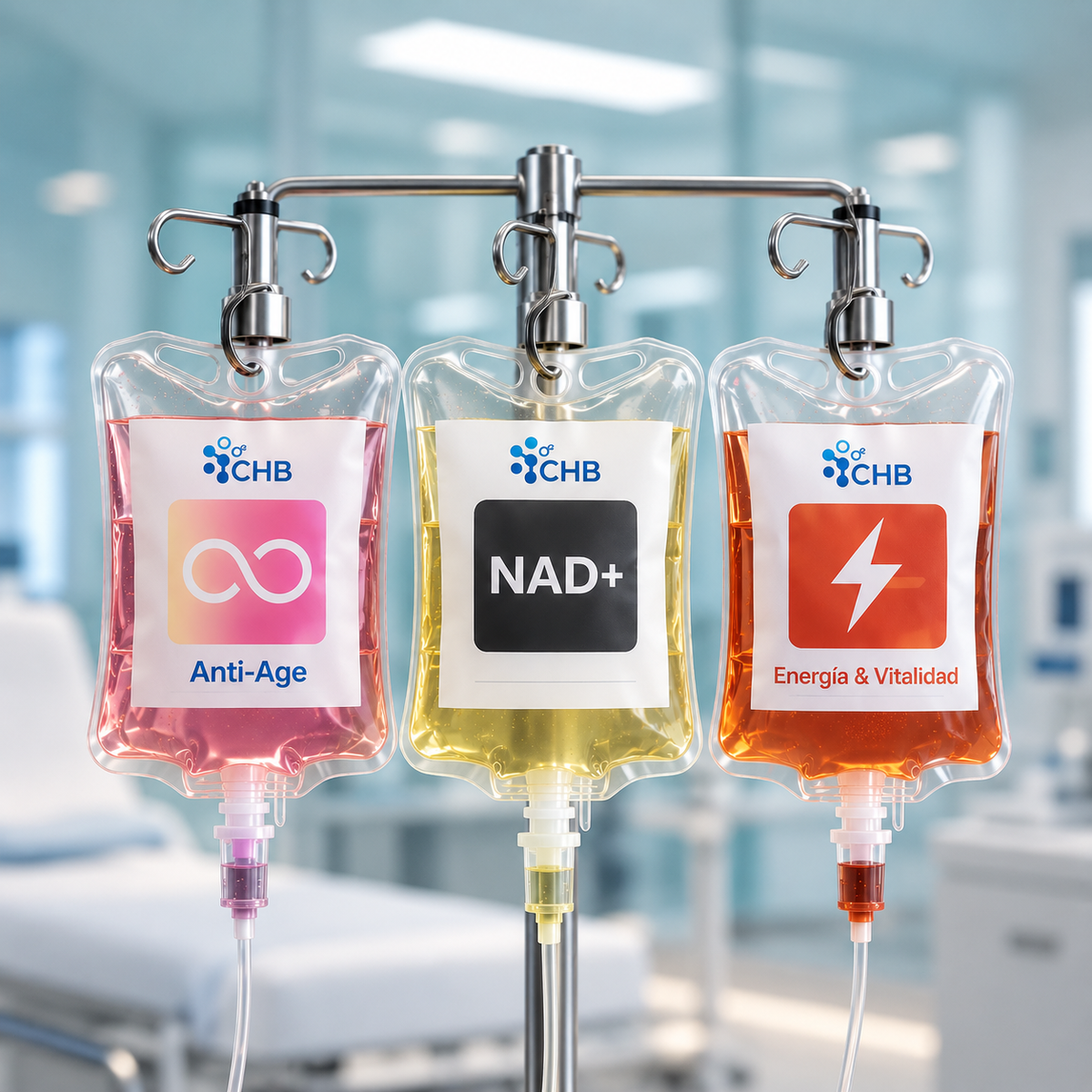 Sueros premium Anti-Age, NAD+ y Energía & Vitalidad del Protocolo Regenera de Clínica Hiperbárica