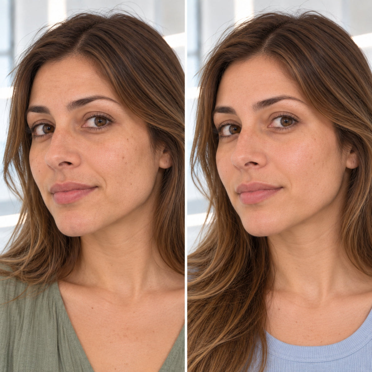Antes y después del tratamiento facial con polinucleótidos ADN de salmón