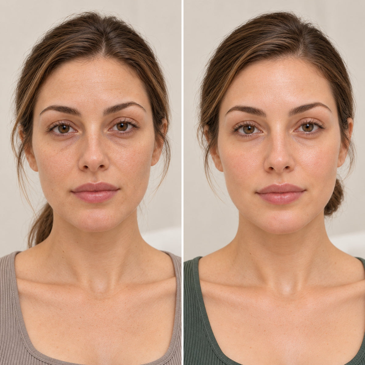 Antes y después de bioremodelación facial con Profhilo