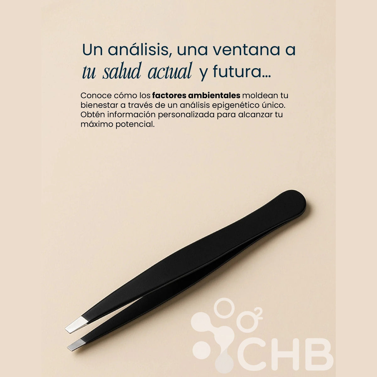 Muestra de cabello tomada con pinza para el análisis epigenético